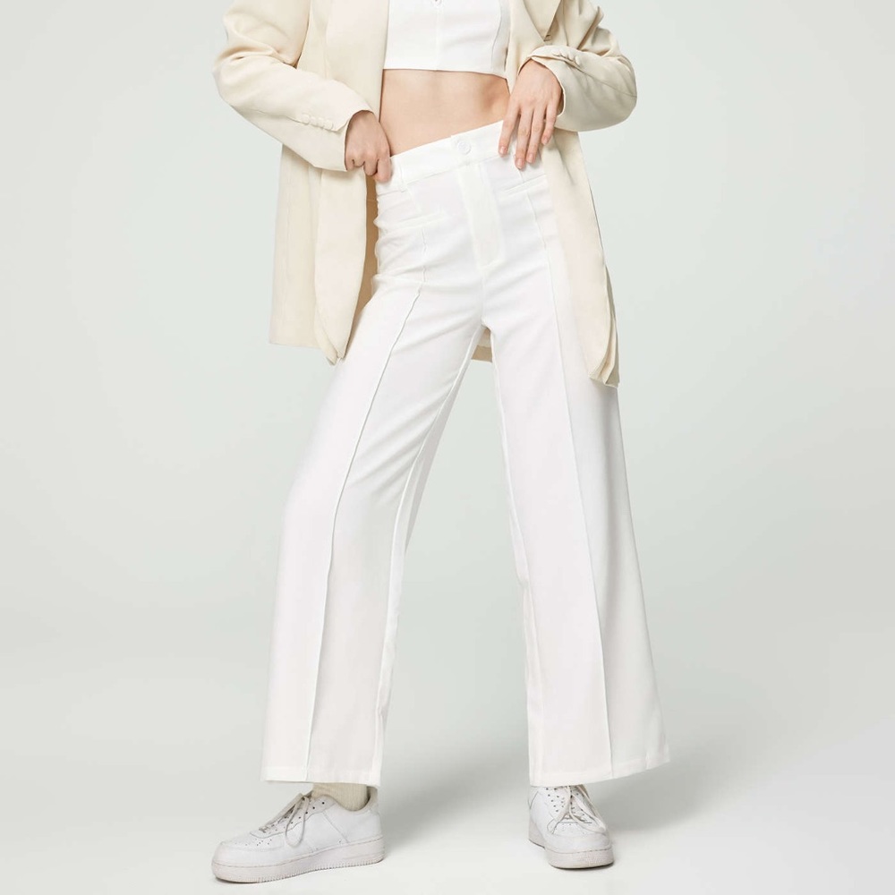 CIDER wide leg trousers white